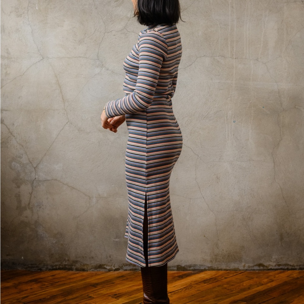 Able Multicolor Striped Long Sleeve Dress - Picture 2 of 8
